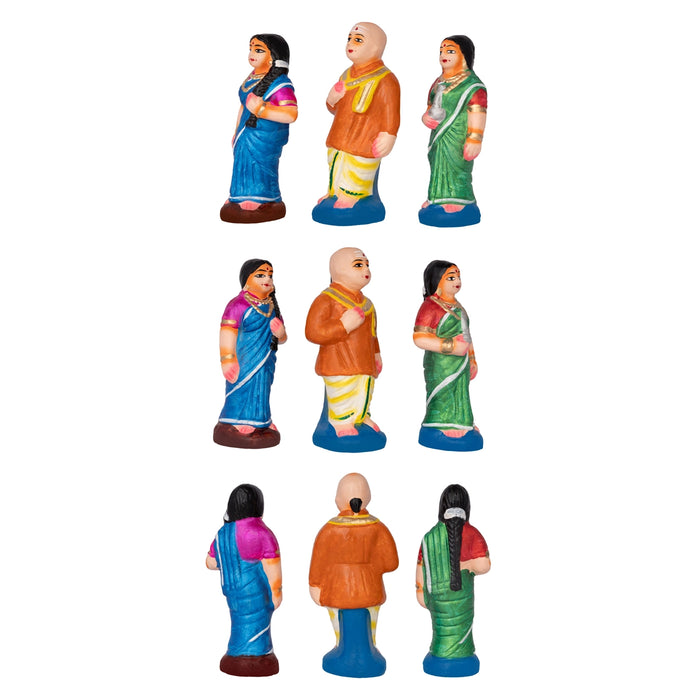 Shashtiabdapoorti Clay Golu Bommai Set - 8.5 x 7.5 Inches | Giri Golu doll/ Navaratri Kolu Bomma/ Bommai