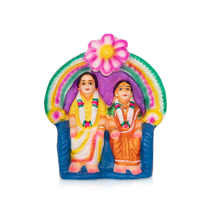 Shashtiabdapoorti Clay Golu Bommai Set - 8.5 x 7.5 Inches | Giri Golu doll/ Navaratri Kolu Bomma/ Bommai