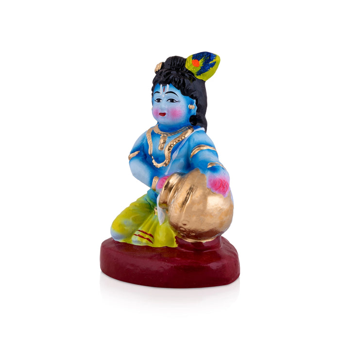 Krishna Clay Golu Bommai - 6 x 4 Inches | Giri Golu Doll/ Navaratri Golu Bomma/ Bommalu