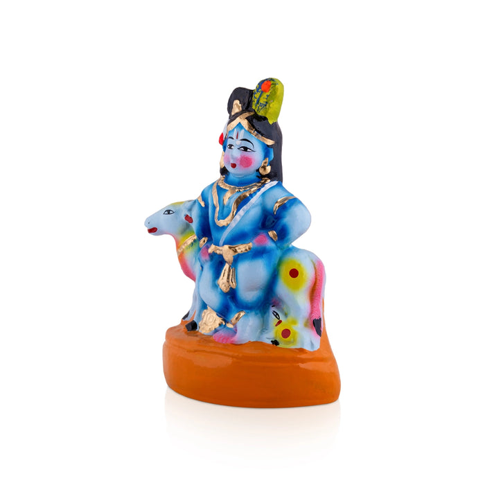 Krishna Clay Golu Bommai - 6 x 4 Inches | Giri Golu Doll/ Navaratri Golu Bomma/ Bommalu