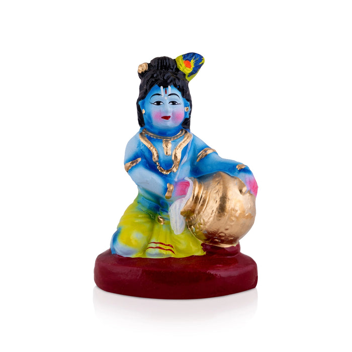 Krishna Clay Golu Bommai - 6 x 4 Inches | Giri Golu Doll/ Navaratri Golu Bomma/ Bommalu