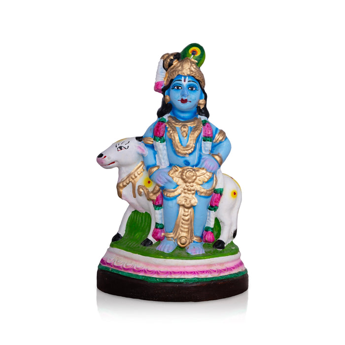 Krishna Clay Golu Bommai - 9 x 5.5 Inches | Giri Golu Doll/ Navaratri Golu Bomma/ Dasara Doll