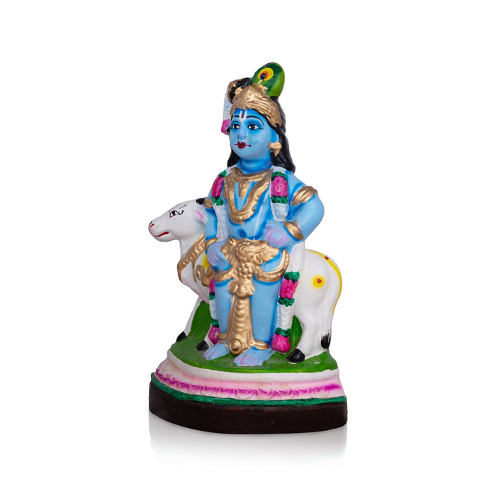 Krishna Clay Golu Bommai - 9 x 5.5 Inches | Giri Golu Doll/ Navaratri Golu Bomma/ Dasara Doll
