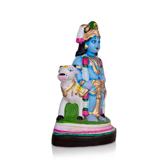 Krishna Clay Golu Bommai - 9 x 5.5 Inches | Giri Golu Doll/ Navaratri Golu Bomma/ Dasara Doll