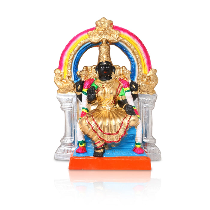 Arai Kasu Amman Clay Golu Bommai - 12 X 9 Inches | Navaratri Golu Gombe/ Giri Golu Doll/ Navratri Decor