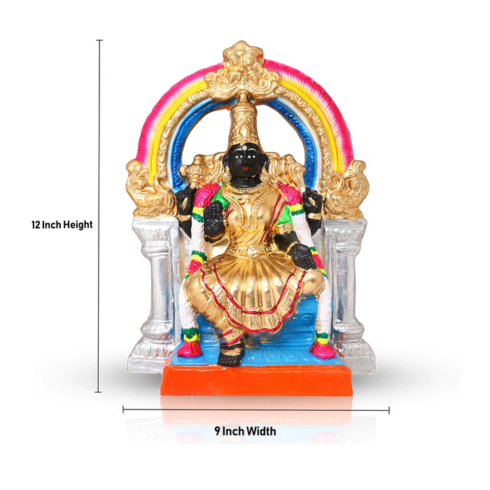 Arai Kasu Amman Clay Golu Bommai - 12 X 9 Inches | Navaratri Golu Gombe/ Giri Golu Doll/ Navratri Decor