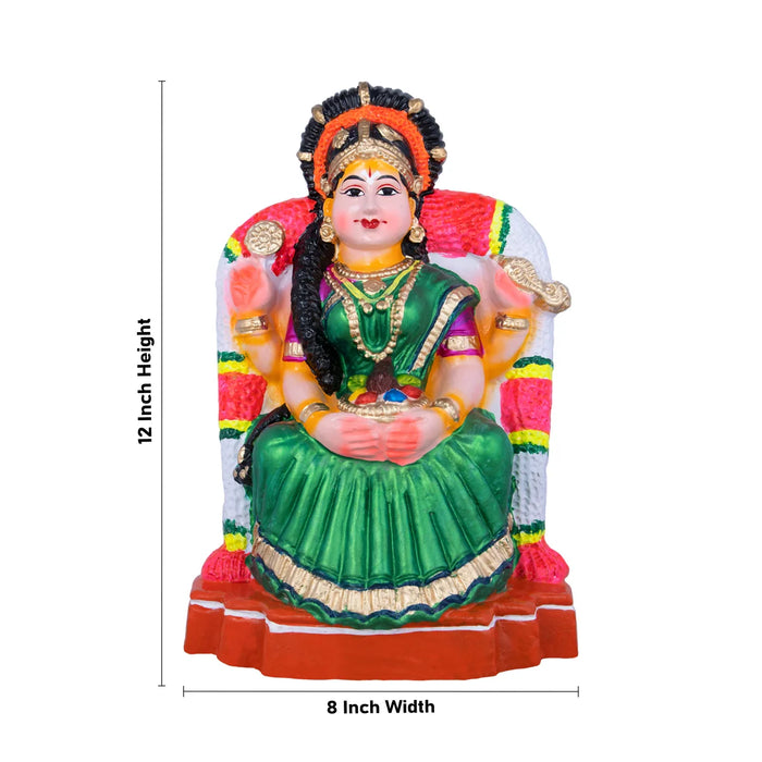 Varalakshmi Clay Golu Bommai - 12 x 8 Inches | Giri Golu Doll/ Navaratri Golu Bomma/Gombe/Bommai