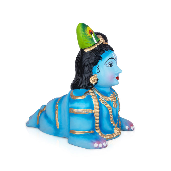 Crawling Krishna Clay Golu Bommai - 9 Inches | Giri Golu Doll/ Navaratri Golu Bomma/ Bommalu