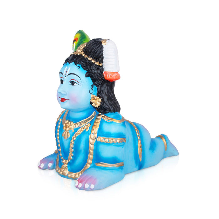 Crawling Krishna Clay Golu Bommai - 9 Inches | Giri Golu Doll/ Navaratri Golu Bomma/ Bommalu