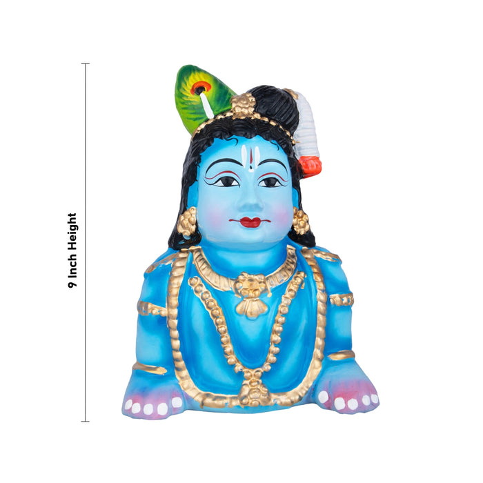 Crawling Krishna Clay Golu Bommai - 9 Inches | Giri Golu Doll/ Navaratri Golu Bomma/ Bommalu