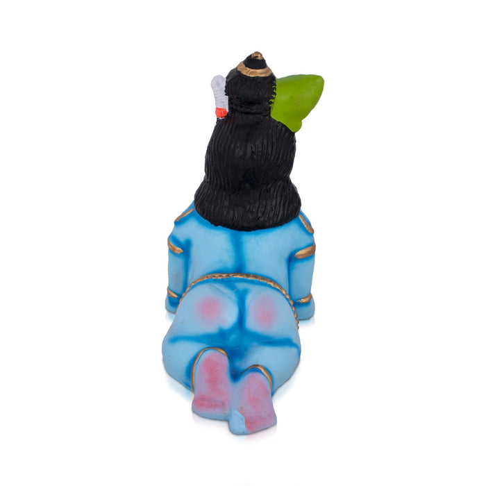 Crawling Krishna Murti - 11 x 10 Inches | Clay Doll/ Giri Golu Doll/ Janmashtami Decoration