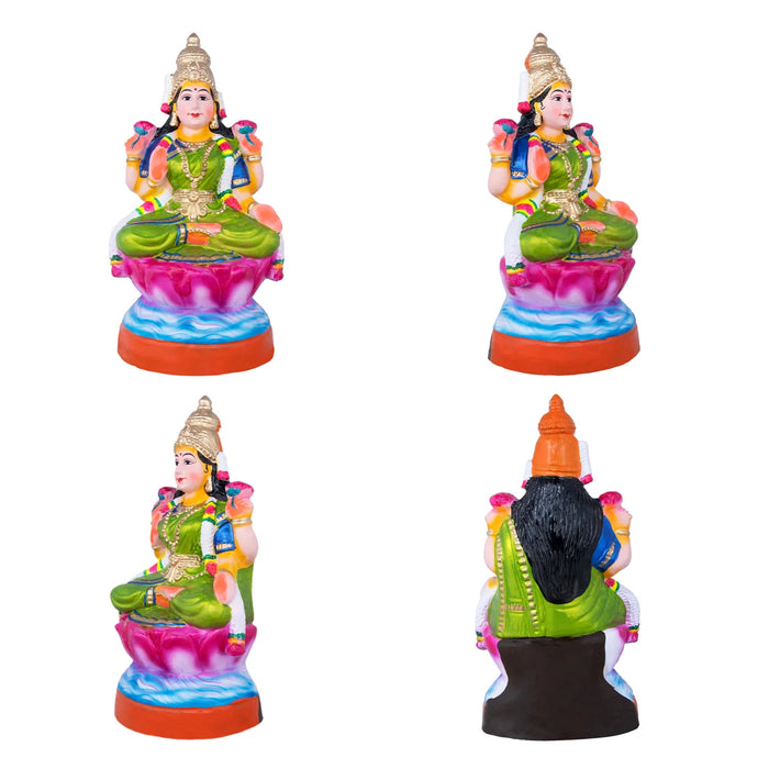 Lakshmi Saraswati Durga Clay Golu Bommai Set - 18 x 11 Inches | Giri Golu Doll/ Navaratri Golu Bomma/Gombe