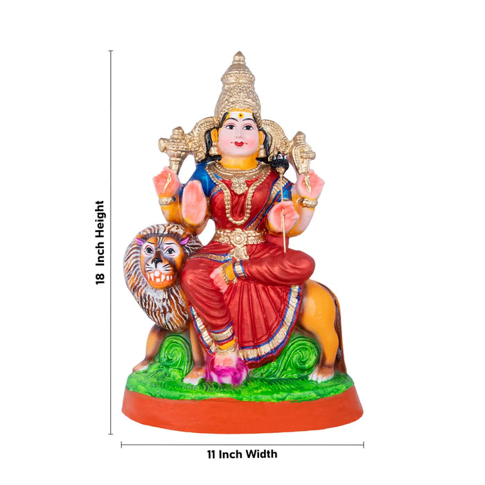 Lakshmi Saraswati Durga Clay Golu Bommai Set - 18 x 11 Inches | Giri Golu Doll/ Navaratri Golu Bomma/Gombe