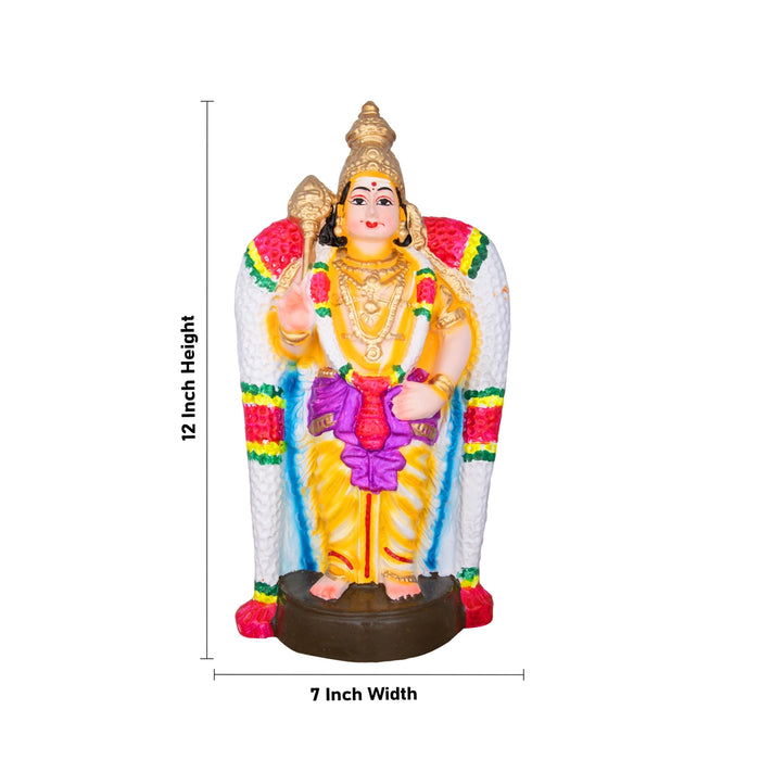 Salem Murugar Clay Golu Bommai - 12 x 7 Inches | Giri Golu Doll / Navaratri Kolu Bomma / Dasara Doll