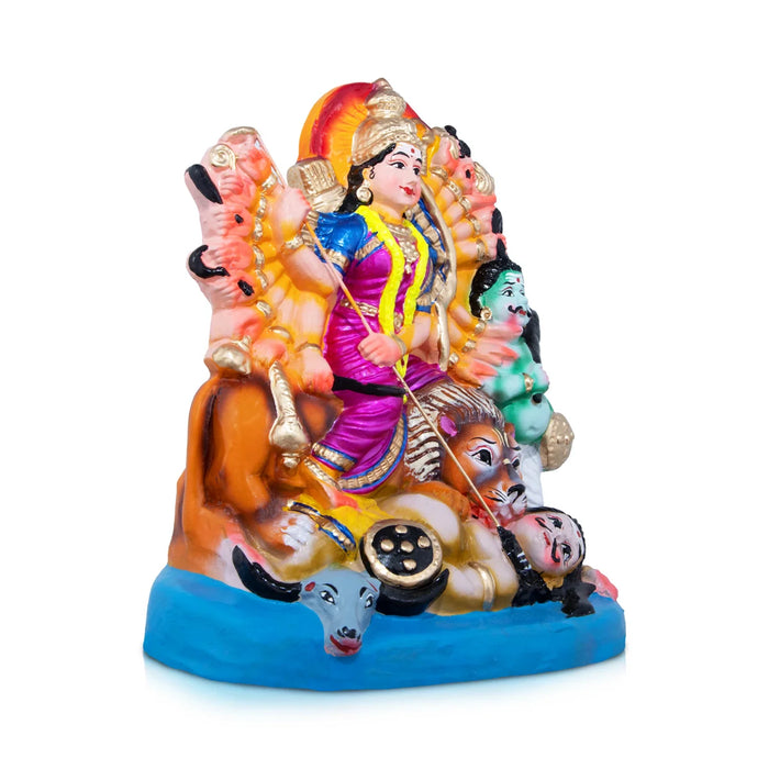 Mahishasuramardini Clay Golu Bommai - 18 x 11 Inches | Giri Golu Doll/ Navaratri Golu Bomma/Gombe/Bommai