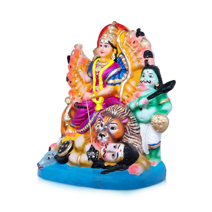 Mahishasuramardini Clay Golu Bommai - 18 x 11 Inches | Giri Golu Doll/ Navaratri Golu Bomma/Gombe/Bommai