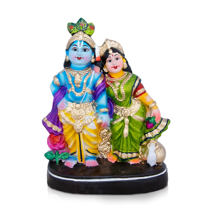 Radha Krishnan Clay Golu Bommai - 13 x 6 Inches | Giri Golu Doll/ Navaratri Golu Bomma/Gombe/Bommai