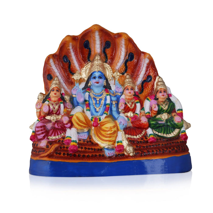 Vishnu Family Paper Mache Golu Bommai - 15 x 17 Inches | Giri Golu Doll/ Navaratri Golu Bomma/ Bommai/ Gombe