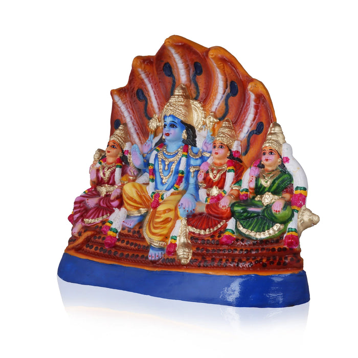 Vishnu Family Paper Mache Golu Bommai - 15 x 17 Inches | Giri Golu Doll/ Navaratri Golu Bomma/ Bommai/ Gombe
