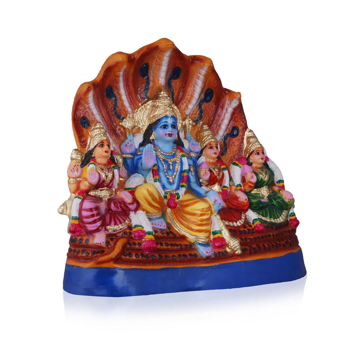 Vishnu Family Paper Mache Golu Bommai - 15 x 17 Inches | Giri Golu Doll/ Navaratri Golu Bomma/ Bommai/ Gombe
