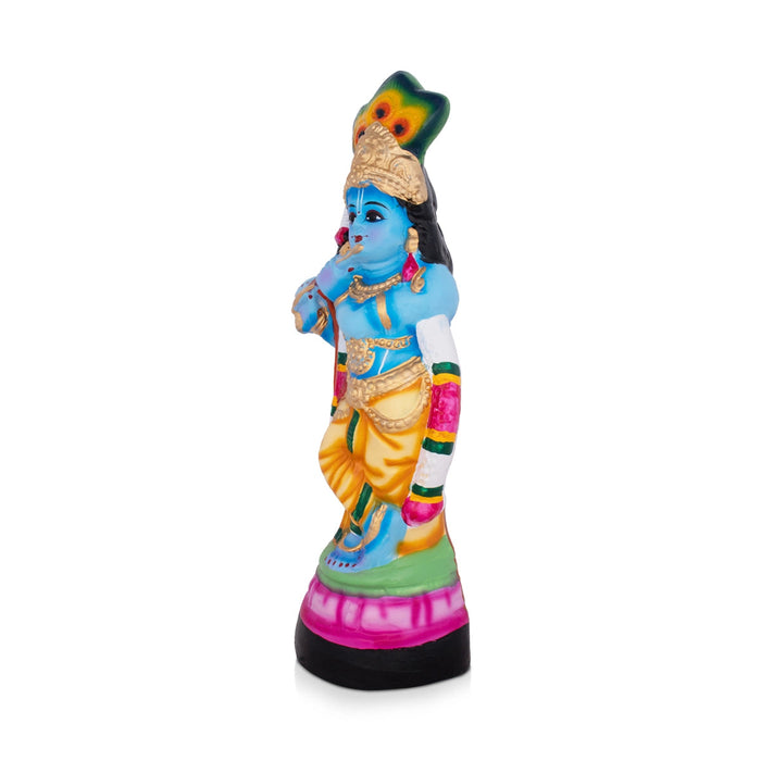 Flute Krishna Murti Paper Mache Golu Bommai- 17 x 5.5 Inches | Giri Golu Doll/Bommai/Navaratri Golu Bomma/Gombe