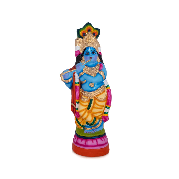 Flute Krishna Murti Paper Mache Golu Bommai- 18 X 7 Inches | Navaratri Golu Gombe/Giri Golu Doll/Navratri Decor