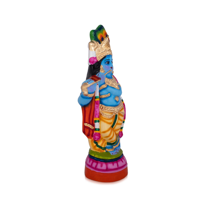 Flute Krishna Murti Paper Mache Golu Bommai- 18 X 7 Inches | Navaratri Golu Gombe/Giri Golu Doll/Navratri Decor