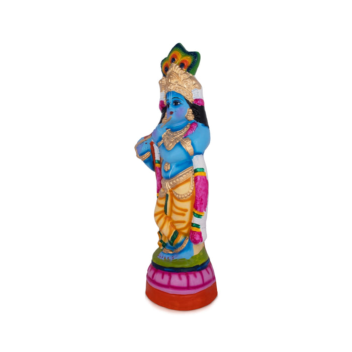 Flute Krishna Murti Paper Mache Golu Bommai- 18 X 7 Inches | Navaratri Golu Gombe/Giri Golu Doll/Navratri Decor