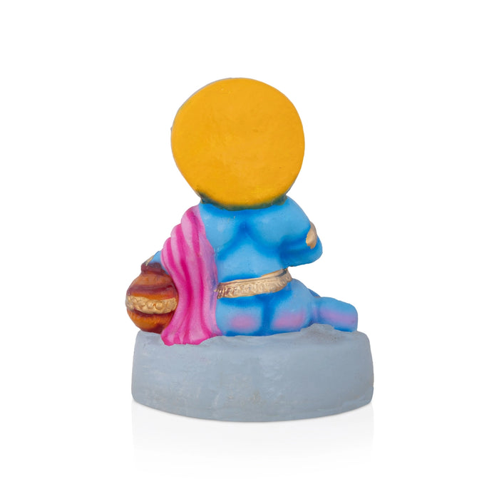 Butter Krishna Clay Golu Bommai - 6.5 x 5 Inches | Giri Golu Gombe/ Navaratri Kolu Doll/ Dasara Bommai