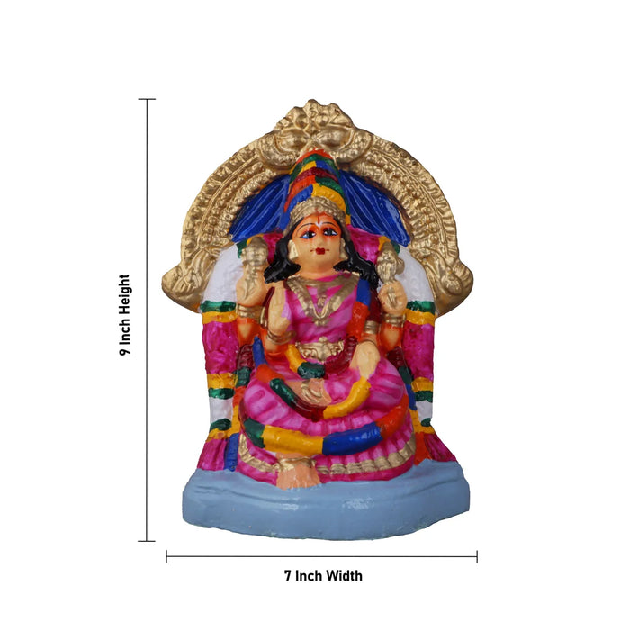 Amman Valayal Clay Golu Bommai - 9 x 7 Inch | Giri Golu Doll/ Navaratri Golu Bomma/Gombe/Bommai