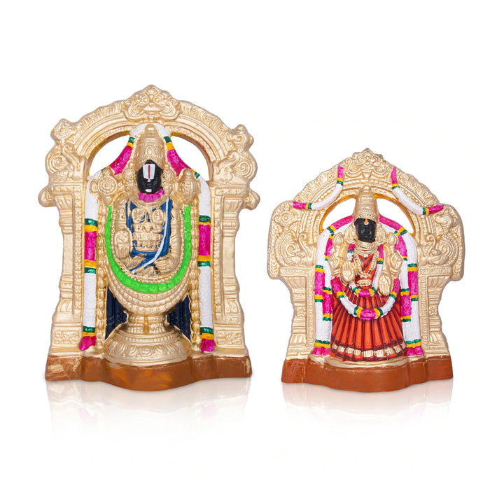 Perumal Thayar Paper Mache Golu Bommai Pair - 12 x 9 Inches | Giri Golu Doll/ Navaratri Golu Bomma/Bommai/Gombe
