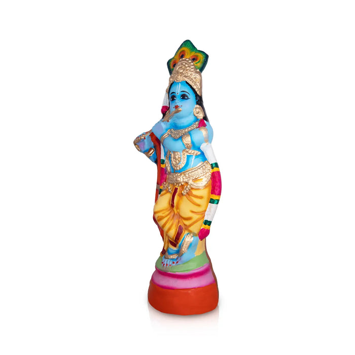 Vithoba Krishna Statue Paper Mache Golu Bommai - 16 x 5.5 Inches | Giri Golu Doll/ Navaratri Golu Bomma/ Gombe