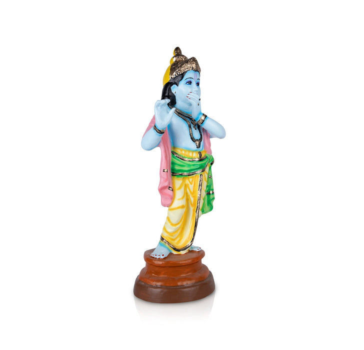 Flute Krishna Paper Mache Golu Bommai - 27 x 9 Inches | Giri Golu Doll/ Navaratri Kolu Bomma/ Dasara Doll/ Gombe