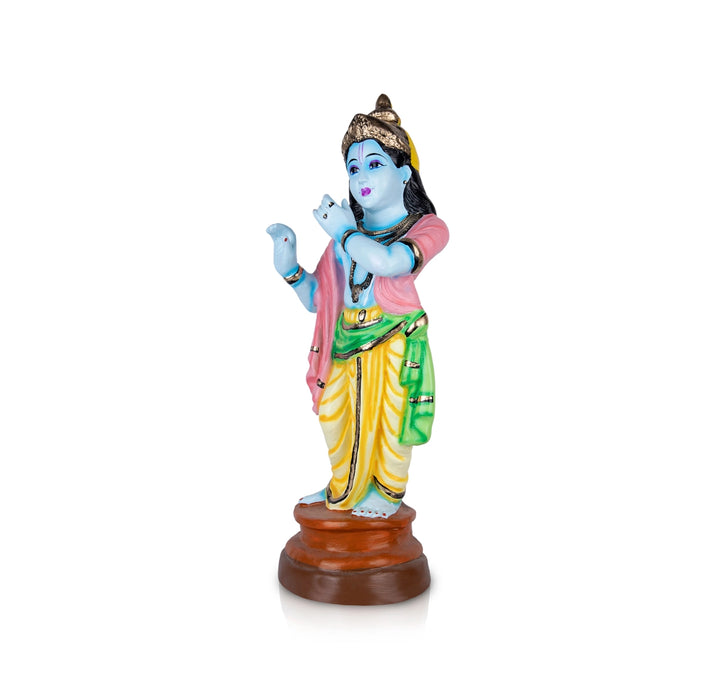 Flute Krishna Paper Mache Golu Bommai - 27 x 9 Inches | Giri Golu Doll/ Navaratri Kolu Bomma/ Dasara Doll/ Gombe