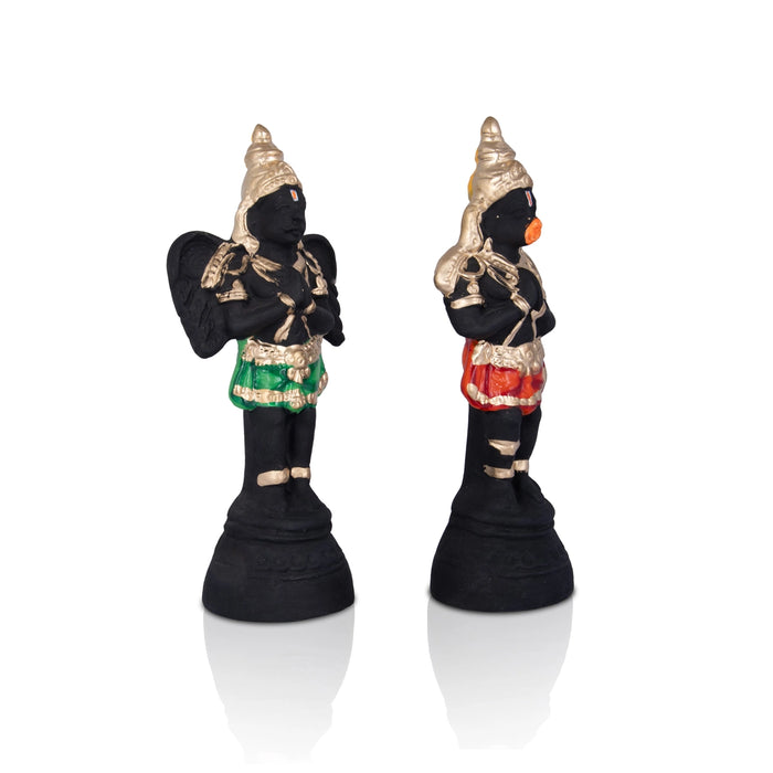 Garudan Hanuman Paper Mache Golu Bommai Pair - 10.5 x 4.5 Inches | Giri Golu Doll/ Navaratri Golu Bomma/ Gombe/ Bommai