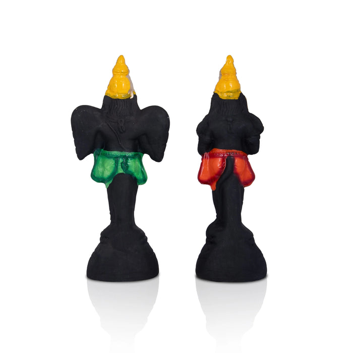 Garudan Hanuman Paper Mache Golu Bommai Pair - 10.5 x 4.5 Inches | Giri Golu Doll/ Navaratri Golu Bomma/ Gombe/ Bommai