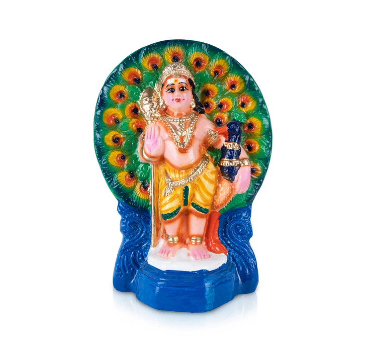 Thogai Murugan Paper Mache Golu Bommai - 10 x 6 Inches | Giri Golu Doll/ Navaratri Golu Bomma/ Bommai