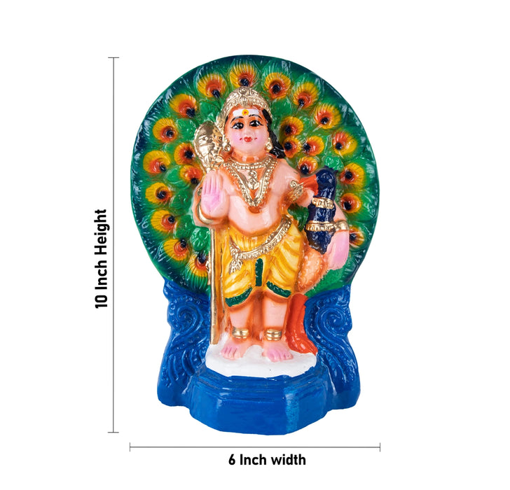 Thogai Murugan Paper Mache Golu Bommai - 10 x 6 Inches | Giri Golu Doll/ Navaratri Golu Bomma/ Bommai