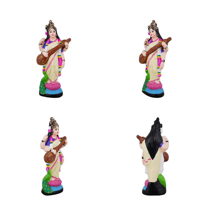 Lakshmi Saraswati Durga Paper Mache Golu Bommai Set - 17 x 7 Inches | Giri Golu Doll/Navaratri Golu Bomma/Gombe