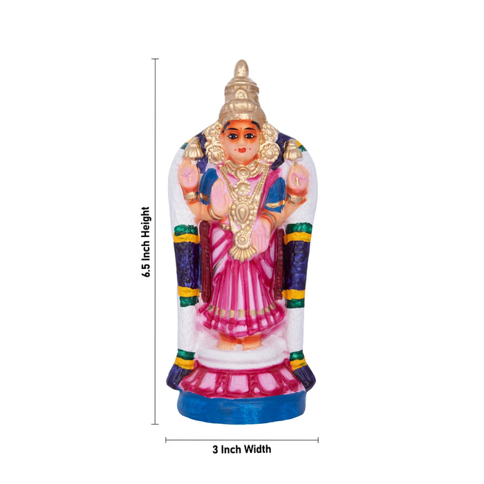 Akhilandeshwari Paper Mache Golu bommai - 6.5 x 3 Inches | Giri Dasara Doll/ Golu Bommai/ Navaratri Gombe