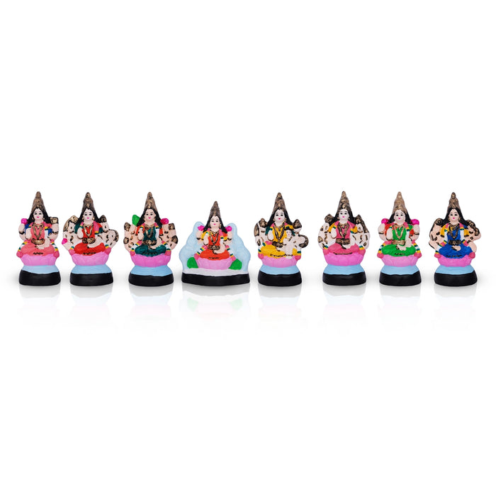 Ashtalakshmi Idol Paper Mache Golu Bommai Set- 8 X 7 Inches | Navaratri Golu Gombe/Giri Golu Doll/Navratri Decor