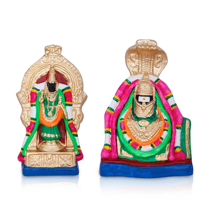 Annamalai Unnamalai Paper Mache Golu Bommai Pair - 13 x 9 Inches | Giri Golu Doll/ Gombe/ Navaratri Golu Bomma