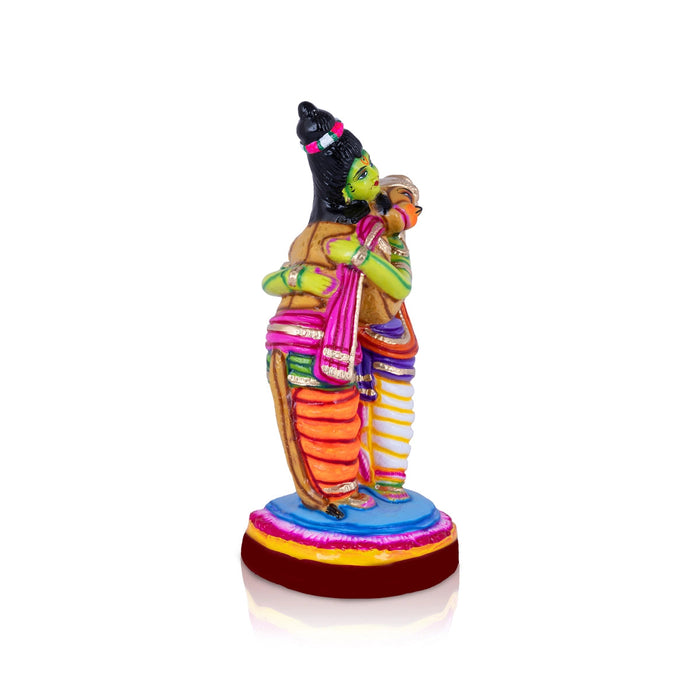 Ram Hanuman Murti Paper Mache Golu Bommai - 16 x 7 Inches | Navaratri Gombe/ Giri Golu Doll/ Navratri Decor