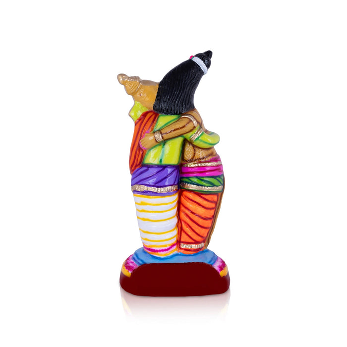 Ram Hanuman Murti Paper Mache Golu Bommai - 16 x 7 Inches | Navaratri Gombe/ Giri Golu Doll/ Navratri Decor