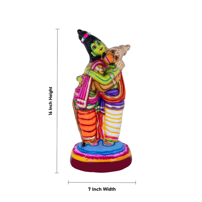 Ram Hanuman Murti Paper Mache Golu Bommai - 16 x 7 Inches | Navaratri Gombe/ Giri Golu Doll/ Navratri Decor