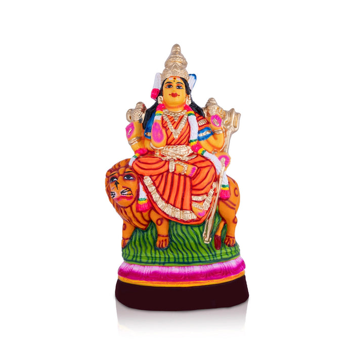 Durga Idol Paper Mache Golu Bommai - 16 X 8.5 Inches | Navaratri Gombe/ Giri Golu Doll/ Navratri Decor
