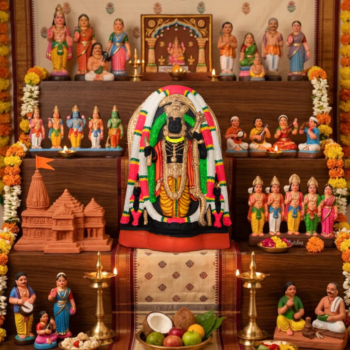 Ayodhya Ramar Paper Mache Golu Bommai - 17 x 11 Inches | Giri Kolu Doll/ Navaratri Golu Bommalu/ Gombe