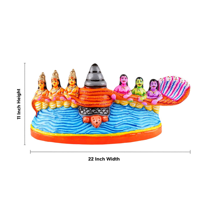 Thiruparkadal Clay Golu Bommai Set - 11 x 22 Inches | Giri Golu Doll/ Gombe/ Navaratri Golu Bomma