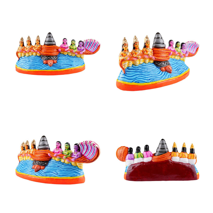 Thiruparkadal Clay Golu Bommai Set - 11 x 22 Inches | Giri Golu Doll/ Gombe/ Navaratri Golu Bomma