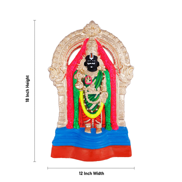 Parthasarathi Perumal Thayar Paper Mache Golu Bommai Pair - 18 X 12 Inches | Giri Golu Doll/ Navaratri Gombe
